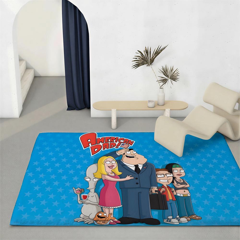 Adult Cartoon A-American DadS Floor Mat Eco-Friendly Flannel Doormat Non-Slip Odorless Soft Short Plush Indoor Floor Rug