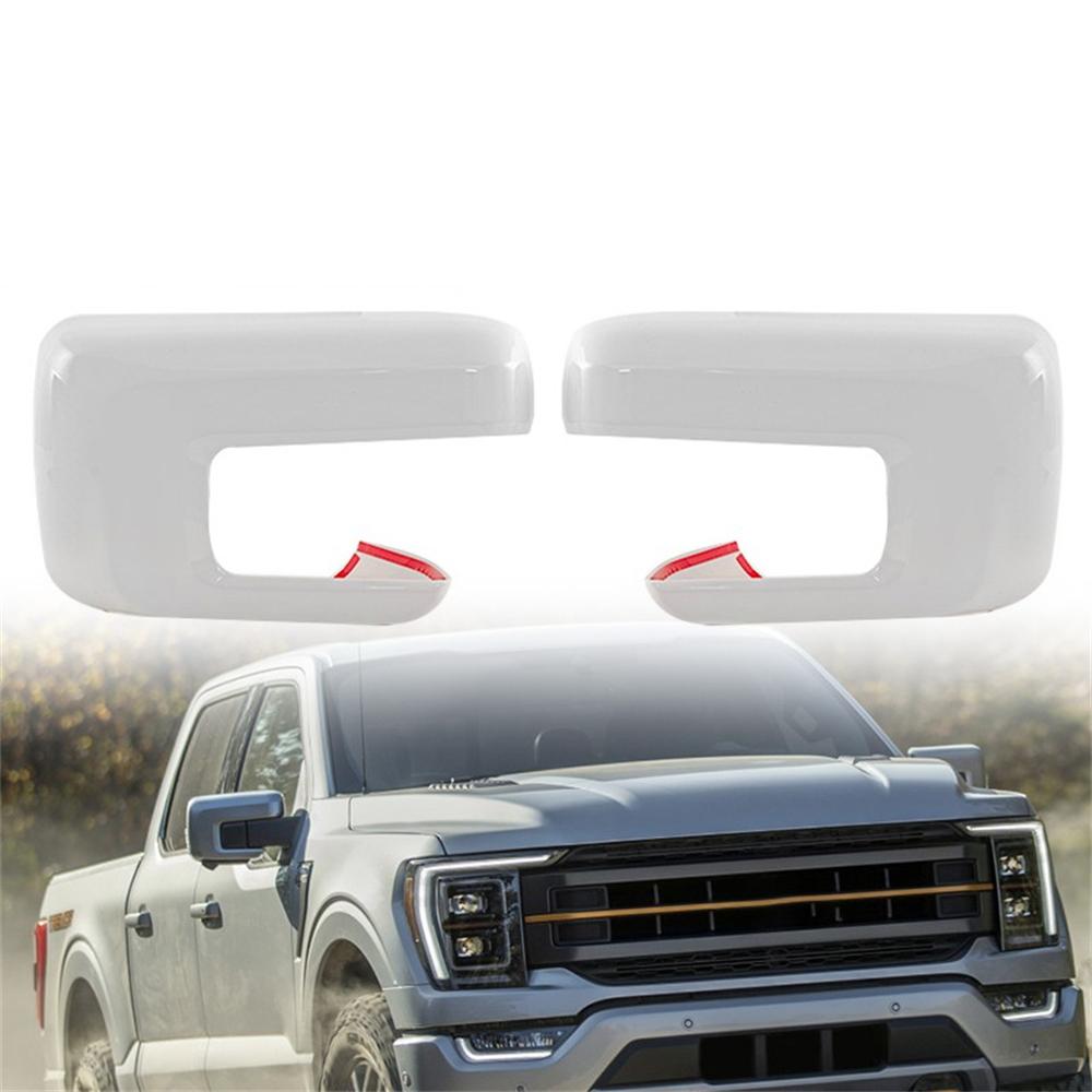 Furulu Für 2021-2026 Ford F150 SpiegelABDECKUNGEN Überlager MIT Blinkerloch Weiß
