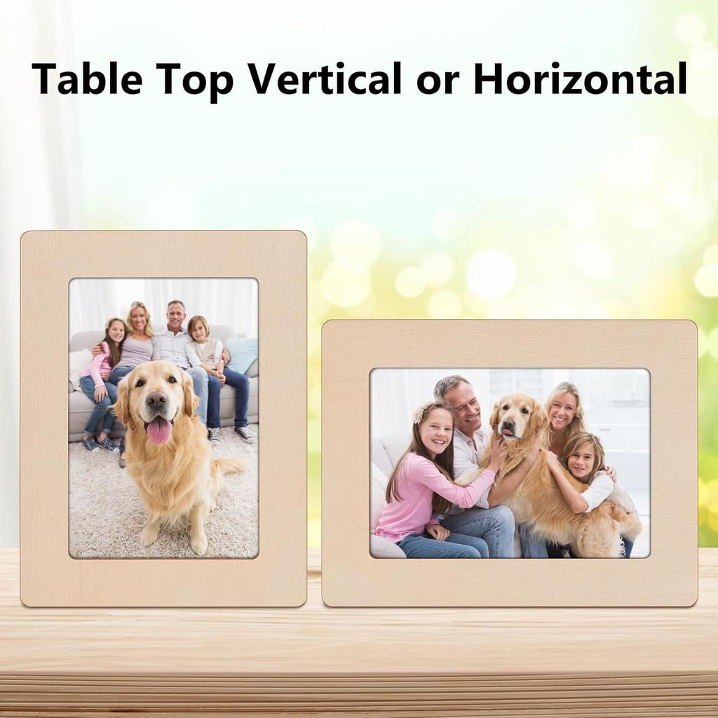 4 X 6 Picture Frames, 12 Pack Wooden Picture Frames, Small Picture Frame Unfinished Wood Photo Frames, Display Pictures Photo Frame Craft Frames Set