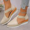Fashion Plus Size New Summer Sandals Women's Shoes Baotou Waterproof Straw Weaving Hemp Rope Lightweight Super Soft Wedge Shoes