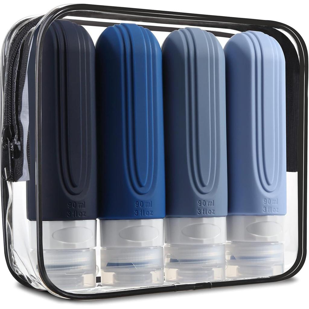 Reiseflasche Toilettenartikel, TSA-zugelassener 3 oz Reisebehälter bisphenolfrei auslaufsicher nachfüllbar flüssiges Silikon quetschbar liu