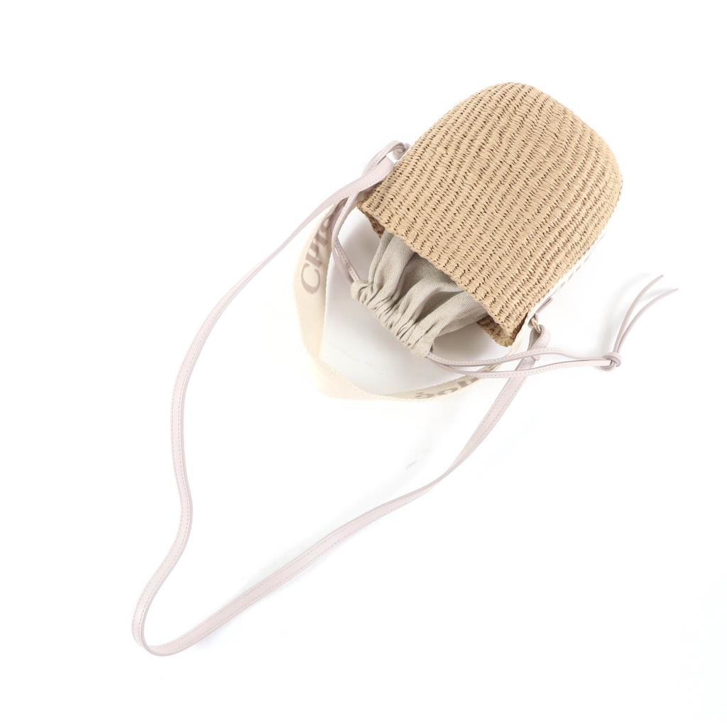 Excellent Chloe Shoulder Bag Woody small basket bag beige paper CHC23AS381L1826Y Used