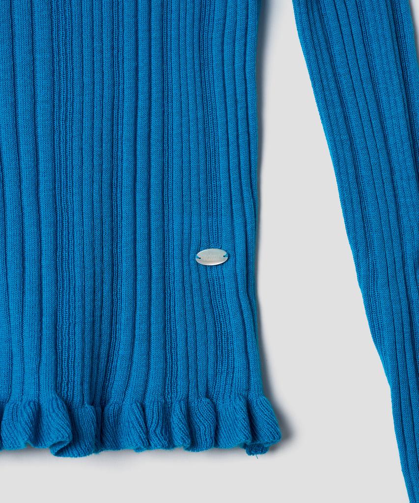 Tudument Boatneck Rib Knit_Teal Blue