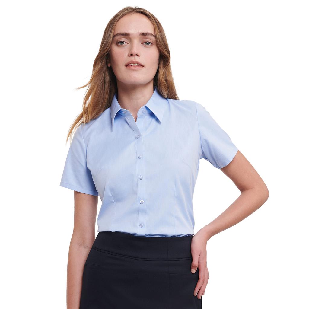 Russell Collection Womens/Ladies Herringbone Formal Shirt