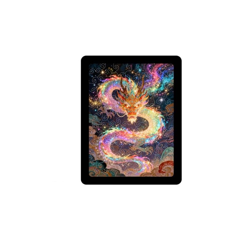 Colorful Dragon Puzzle Decorative Ornament Gift Guochao Transparent Acrylic Puzzle