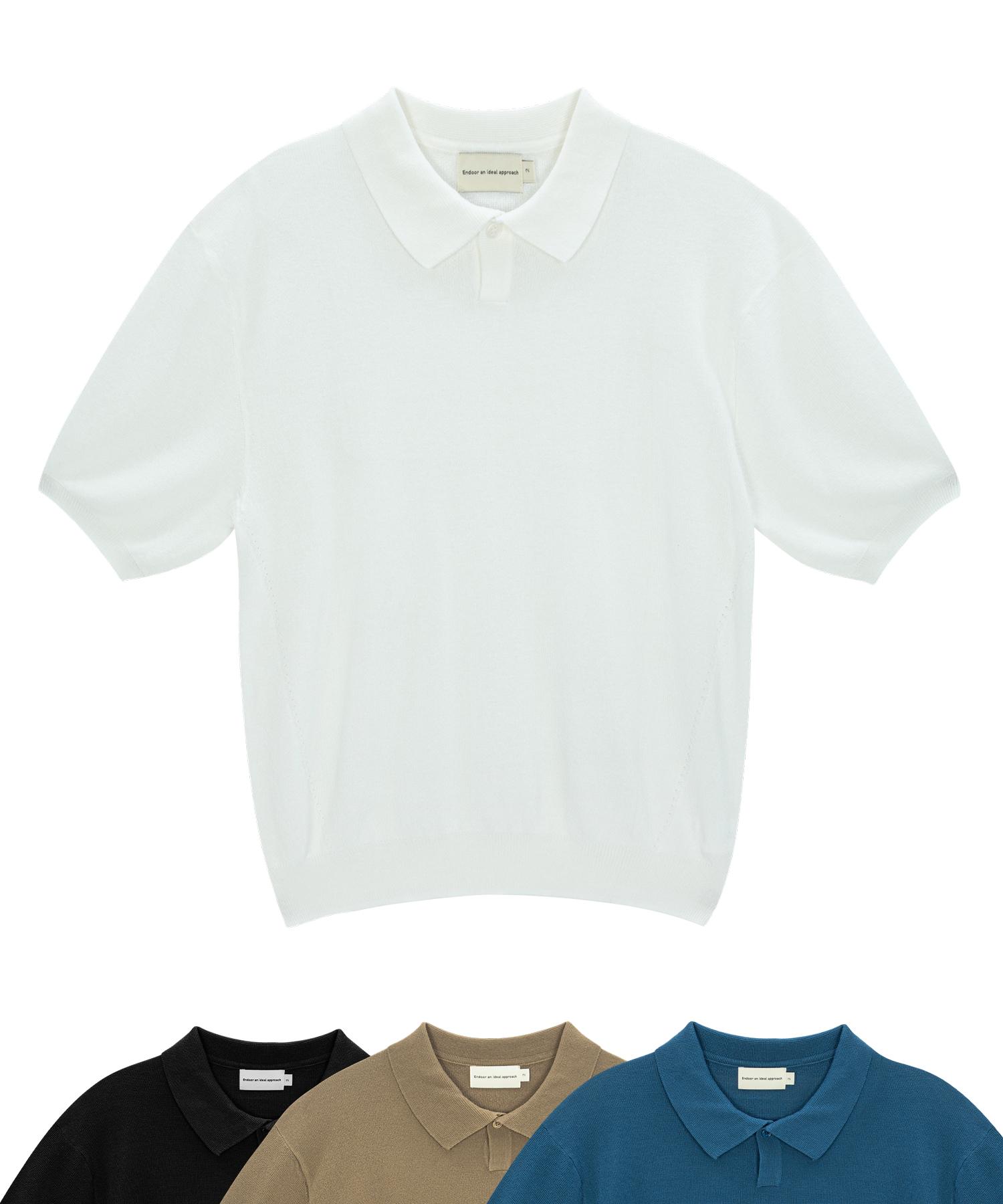 Endoor Linen Collar Half 1/2 Knit (Off White) 1