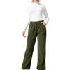 Damen High Waist Cord Gerades Bein Hose Lockerer Schnitt Freizeithose für Herbst Winter