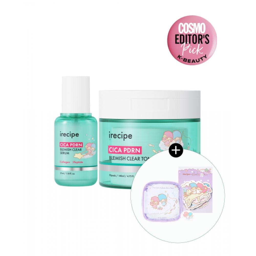Irecipe Pdrn Clear Whitening Serum 35ml + Calming Pads 70 Sheets