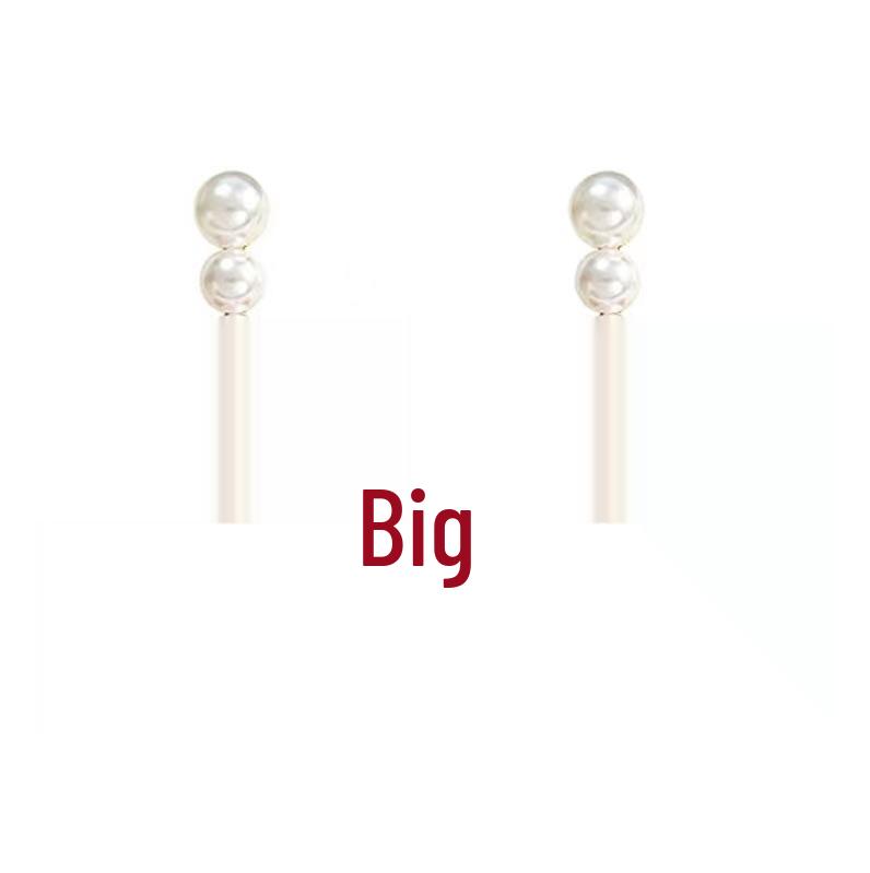 Red Bow Pearl Flocked Earrings: S925 Silver Needle, Women's Autumn/Winter Fluffy Studs