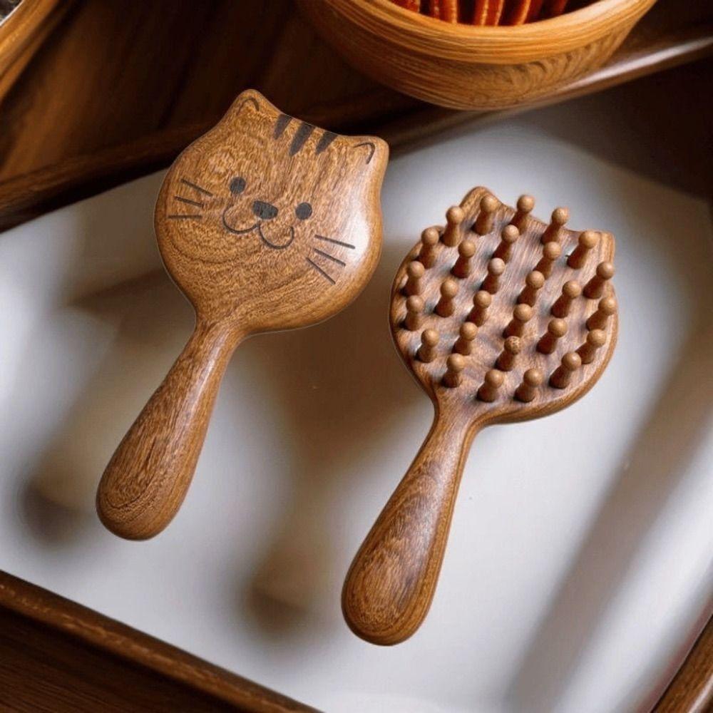 Anti Static Hair Comb Wooden Massage Comb Cute Sandalwood Hair Comb