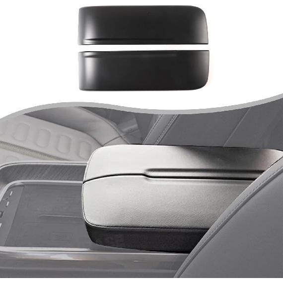 

Car Central Control Armrest Protective Cover Compatible with Rivian R1T R1S 2022-2025 ABS Central Control Armrest Cover Waterproof Anti-Scratch Matt black