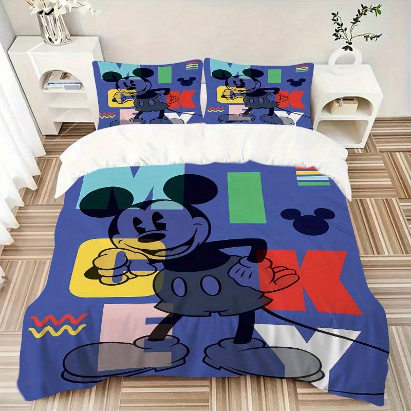 3pcs Happy Mickey Mouse Bedding Set Includes 1 Quilt Cover and 2 Pillowcases, Comfortable Bedding W060