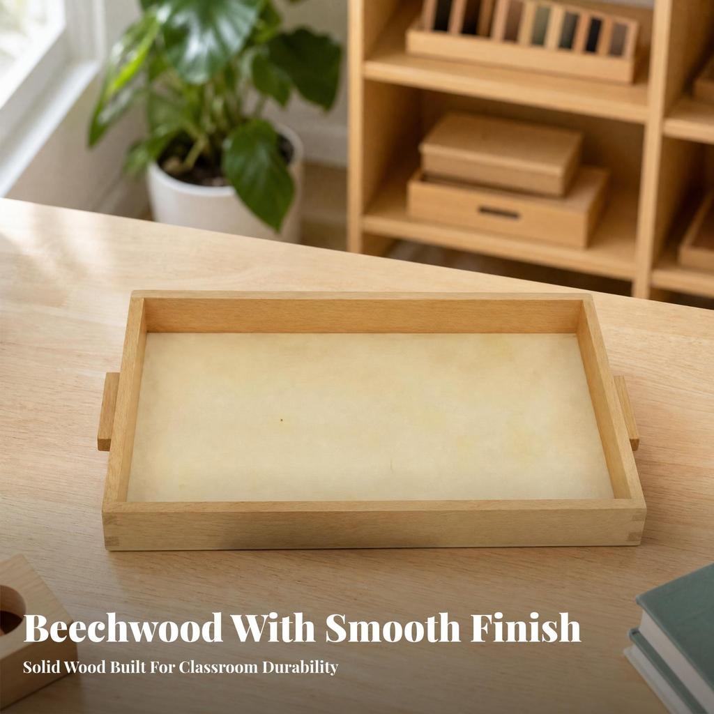 Beech Wood Montessorian Tray Portable for Preschoolers