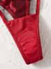 European-American Sexy Lingerie: Red Velvet Rose Embroidered Push-Up Bra & Panty Set