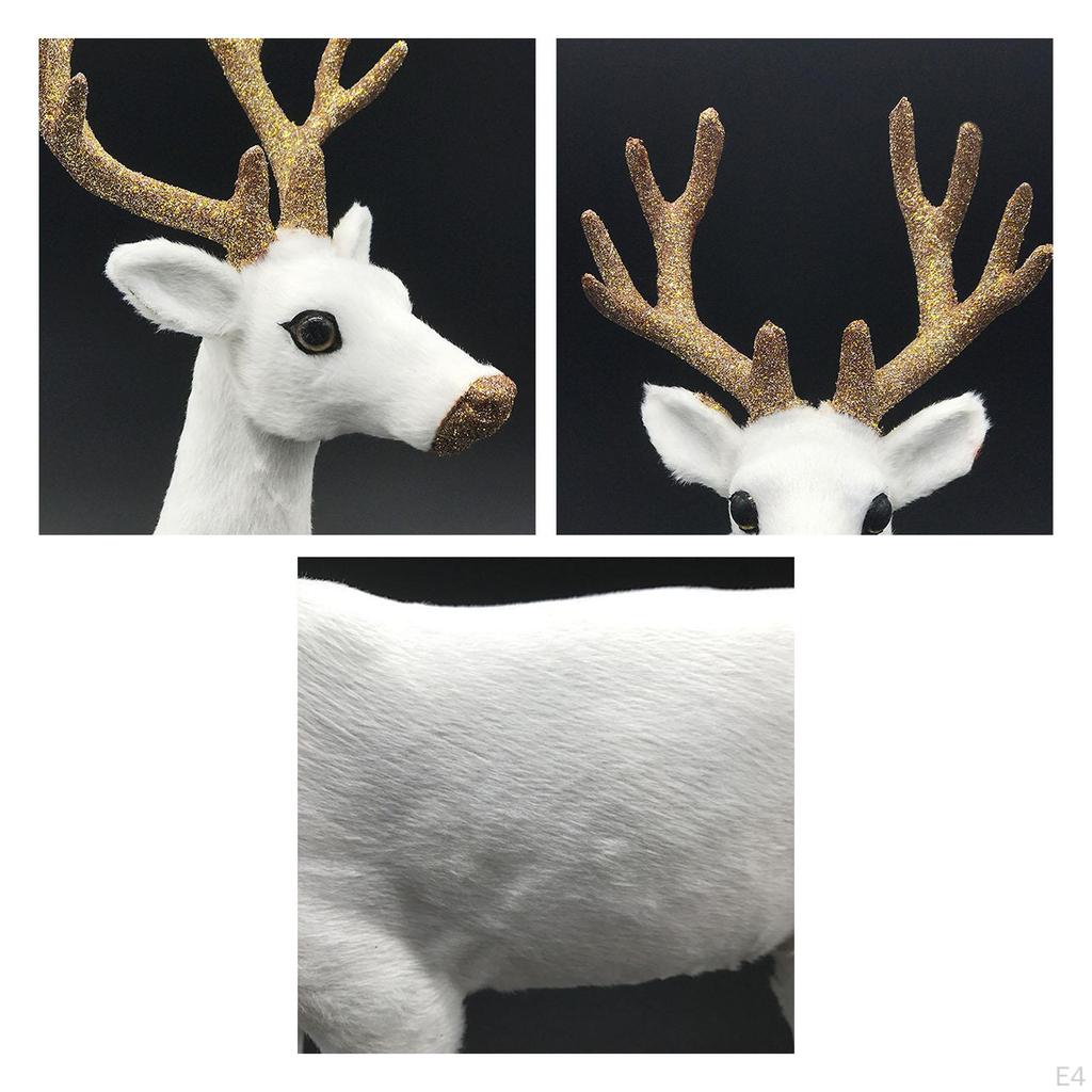 Polyethylene Reindeer Figurine Standing Statues for Office Table Top Holiday Ornaments