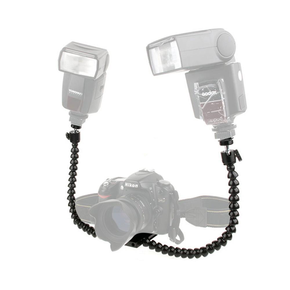 L-Shaped Camera Flash Microphone Bracket with Handheld Chuck and Softbox Fill Light