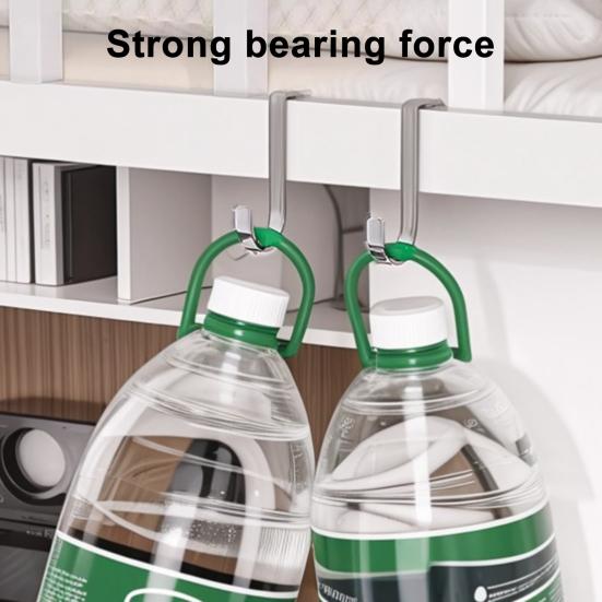 2/5Pcs Clothes Towel Hangers Over-Cabinet Hooks Strong Load-bearing Simple Installation Closet Wardrobe Door Hanging Hooks