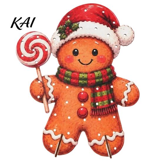 Decorative Wooden Lollipop Holder Christmas Display Stand, Creative Candy for Gingerbread Man Decor Buffet Table, Dessert Holiday Party Treats