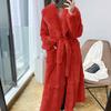 Giacca in finta pelliccia da donna, cappotto medio e lungo, temperamento alla moda, taglia grande larga per coprire la pancia, alla moda