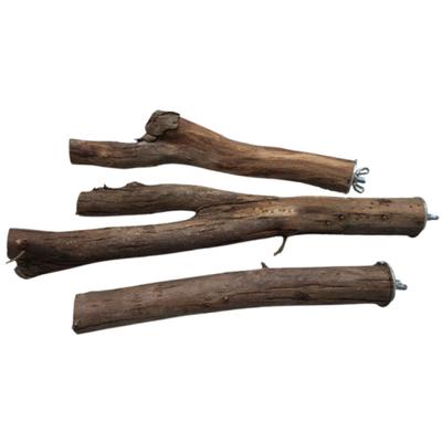 Poleiro de Madeira Natural para Papagaio para Parafusar (ampla)