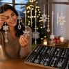 16 Pack 2D Christmas Tree Ornaments Colorful Acrylic Snowflake and Icicle Hanging Decorations for Holiday Xmas Tree