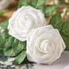 5/10/20/30/50Pcs Artificial Rose Flowers Foam Fake Rose Heads With Stems For DIY Wedding Bouquets Home Party Decoration Supplies