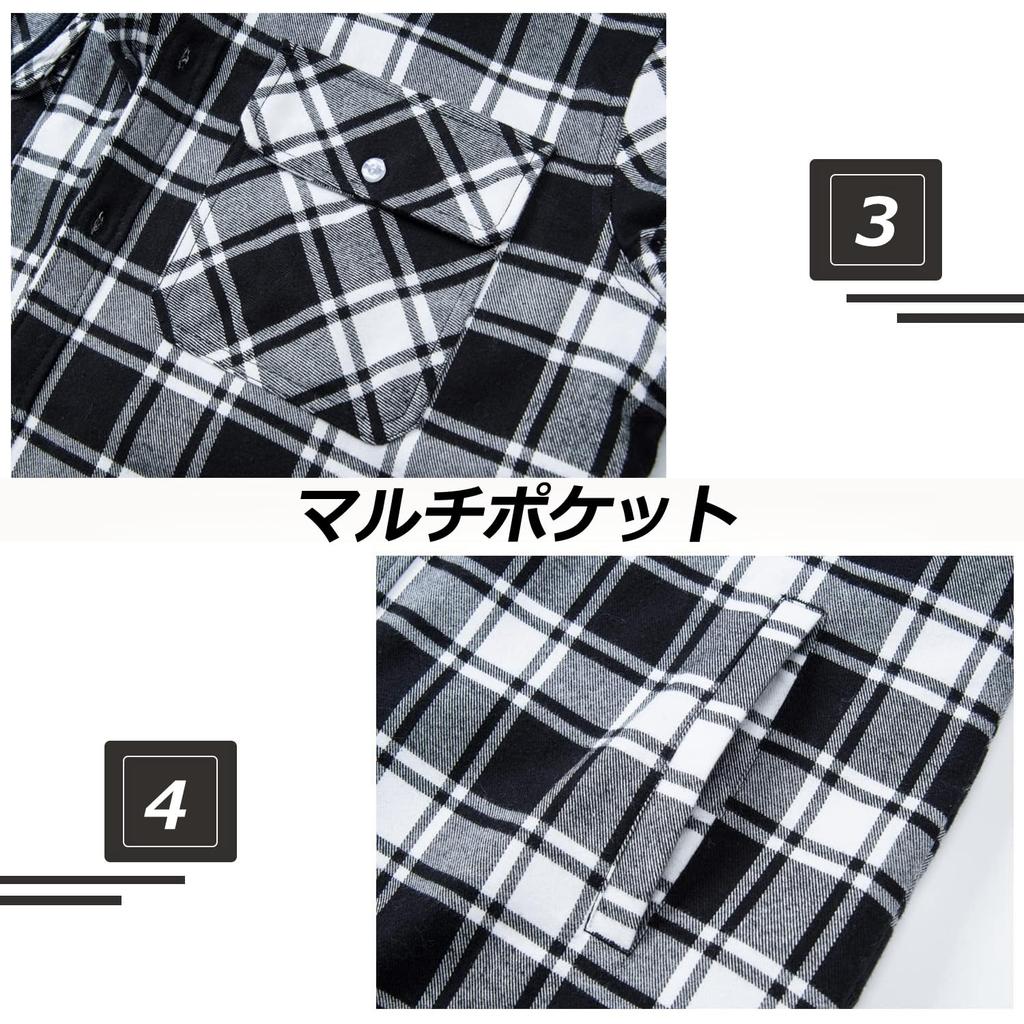 KEFITEVD Large Cold Weather Hooded Long Check Loose Motorcycle XL Men's Jacket, Size, Rider's Jacket, Windproof, Pockets, Shirt, Sleeve, Pattern, Fit,