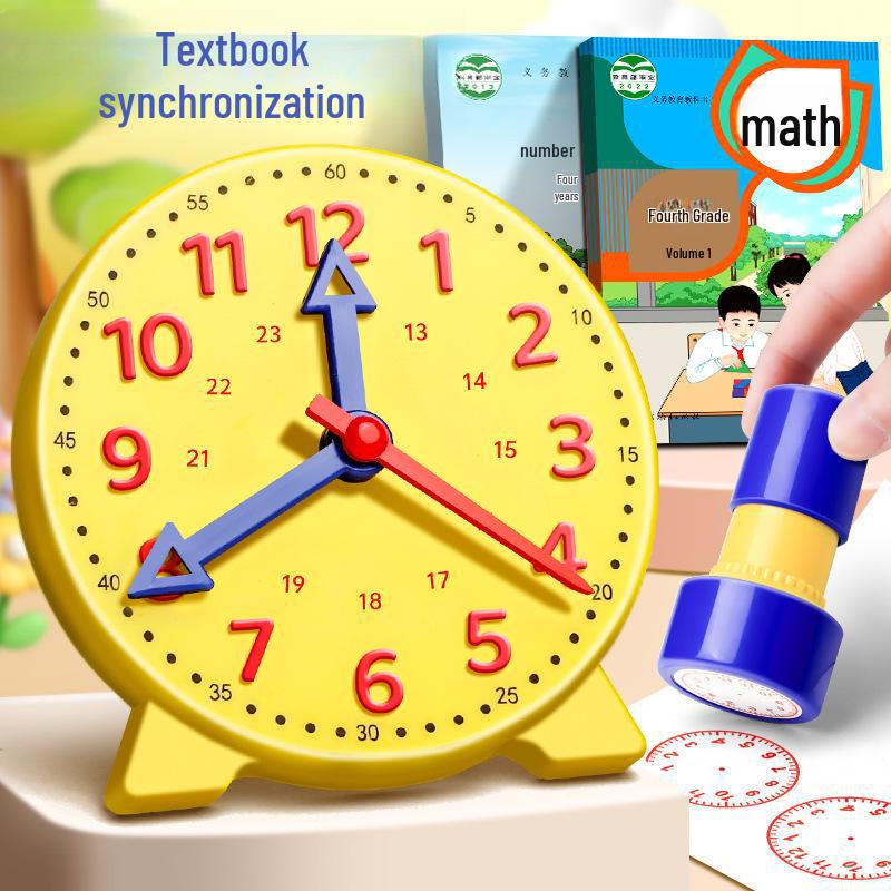 Second Grade Clock Model: Teaching Aids for Kids To Learn Time - 3-Pin Math Learning Toy