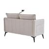 Modern double-sofa small fabric sofa armchair with storage side pockets and adjustable phone stand