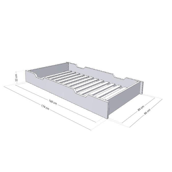 Bed Drawer 80 X 180 BUDDY - Light Blue
