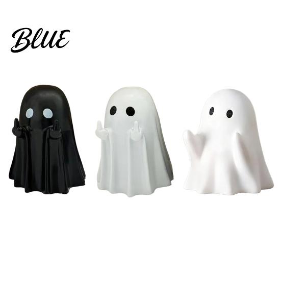 Contenitore Porta Cancelleria Ufficio Figurine Fantasma Dito Medio di Halloween Portapenne Gesto Spettrale Resina Organizer per Cancelleria Supporto Ornamenti Carini,