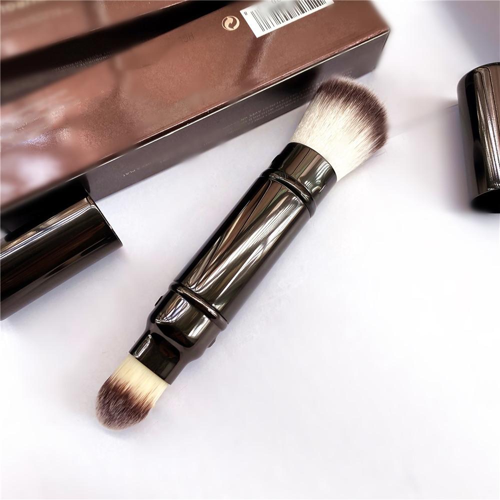 Einziehbarer doppelseitiger Teint-Make-up-Pinsel Tragbarer Puder-Rouge-Foundation-Concealer-Kosmetikpinsel Werkzeuge