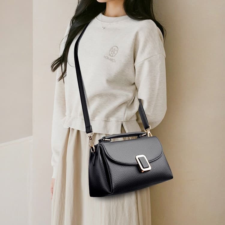 Lychee pattern metal lock handbag women's shoulder bag