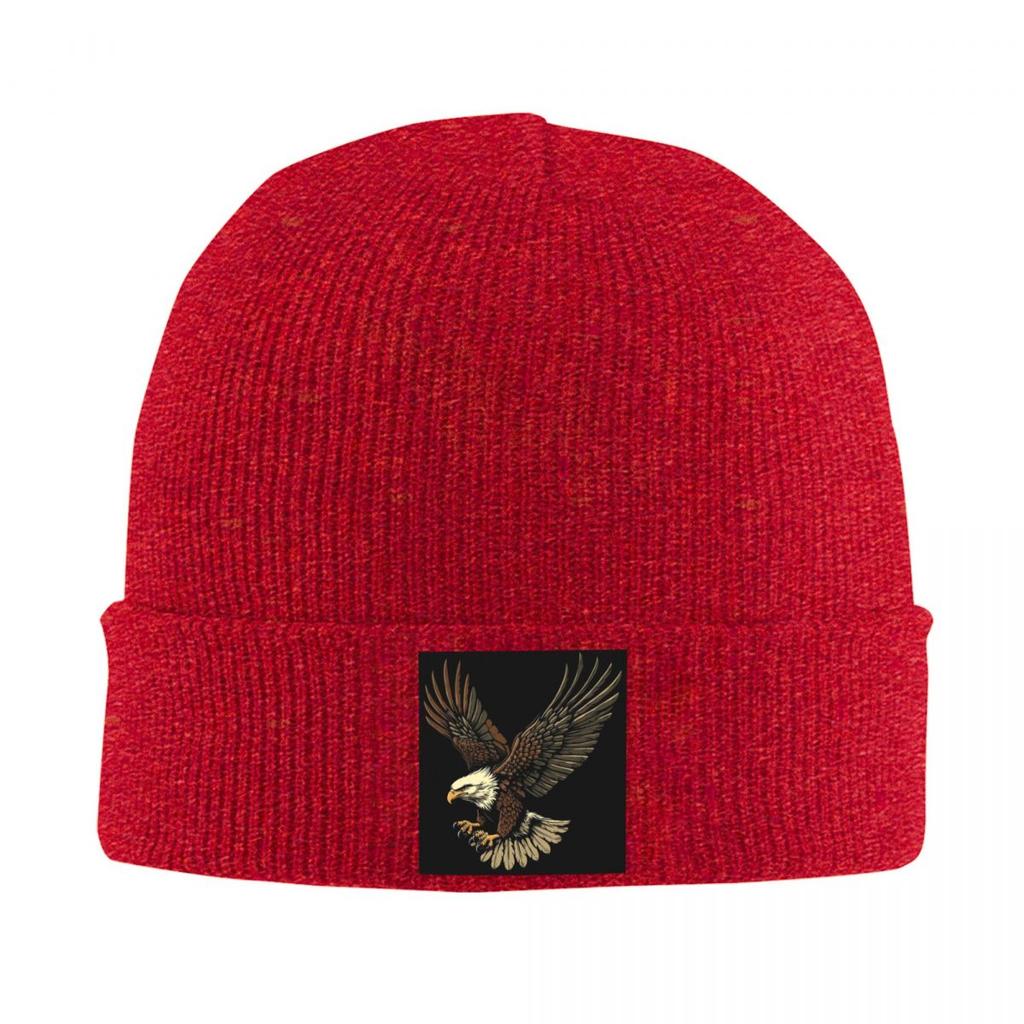 Warme Strickmütze mit Adler-Print Winter-Strickmütze Beanie Mütze Skullies Beanies Hip Hop Mützen für Unisex