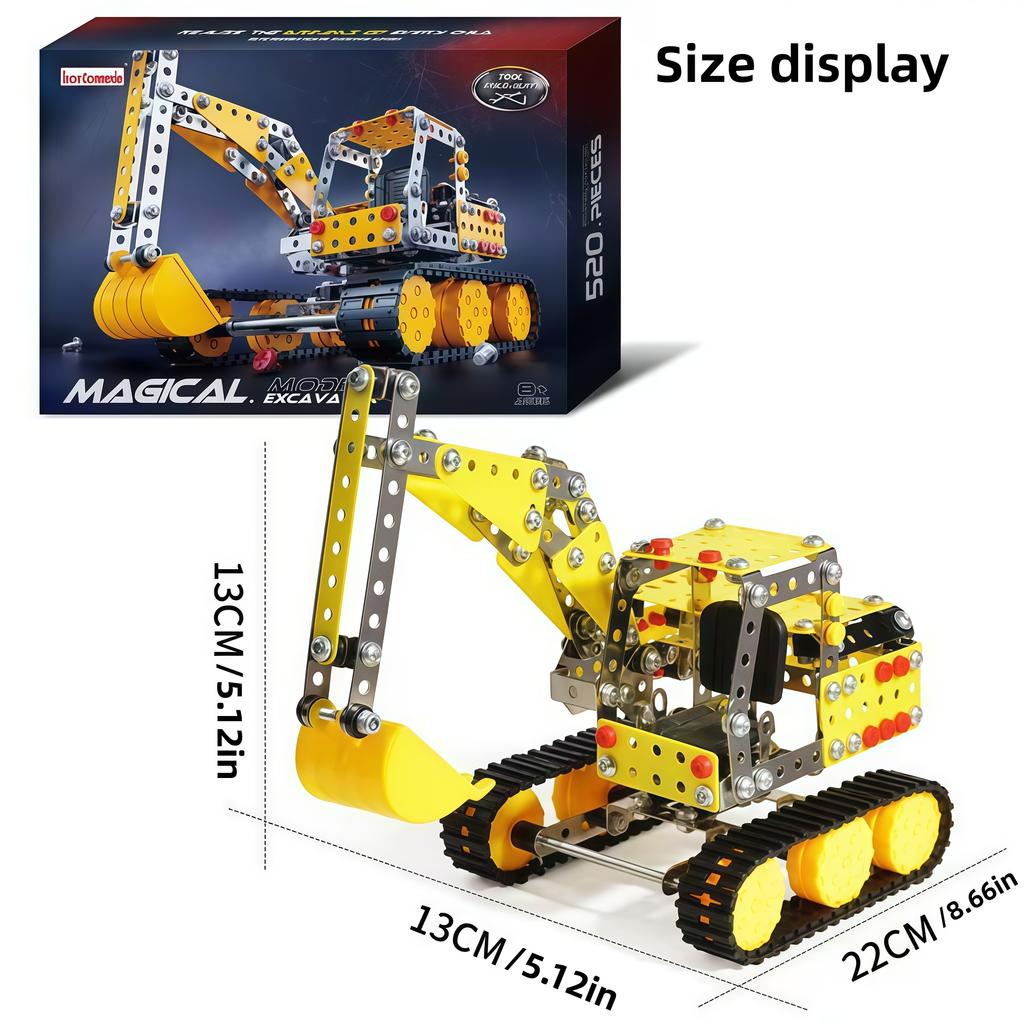 Teenagers Diy Metal Assembly Nut Combination Assembly Disassembly Dinosaur Engineering Vehicle 3D Stereoscopic Model Ornament