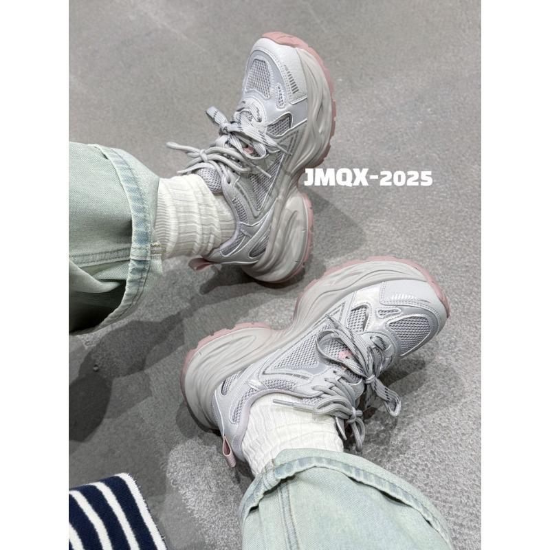 

New platform dad shoes women s spring leather mesh breathable versatile lightweight sports and leisure shoes 39