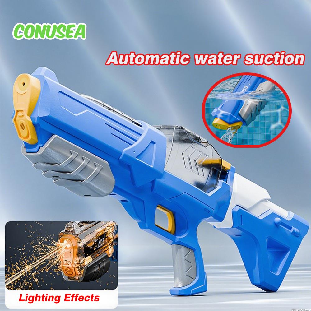 Electric Water Gun Automatic Water Suction Guns LED Shooting Pistol Watergun Outdoor Games Water Pool Beach Toy for Children Boy