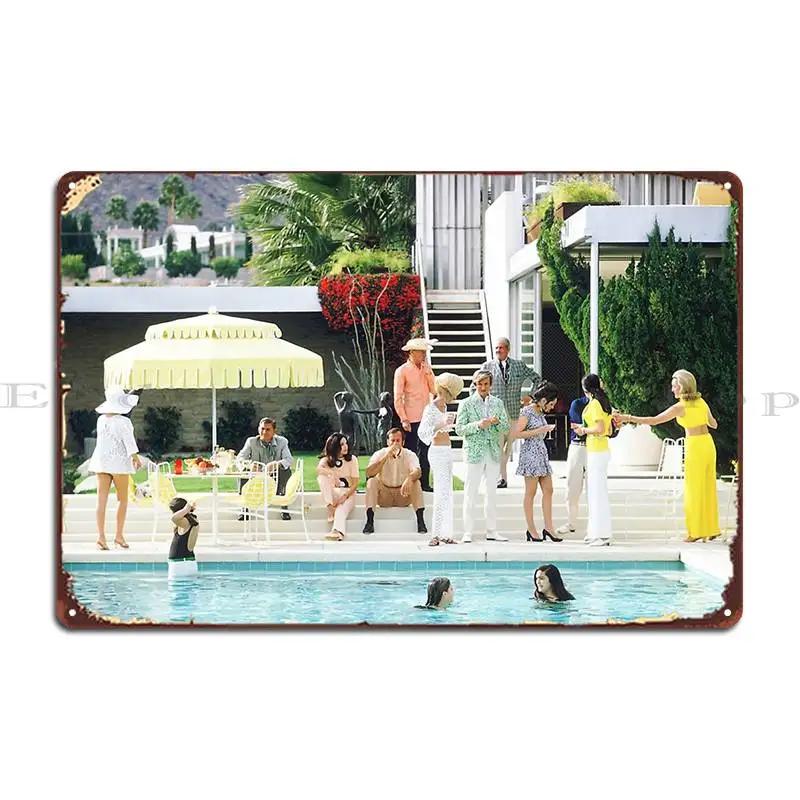 Pool Side Party Metal Sign Party Plaques Garage Cinema Iron Tin Sign Poster 20x30cm(7.8x11.8inch)