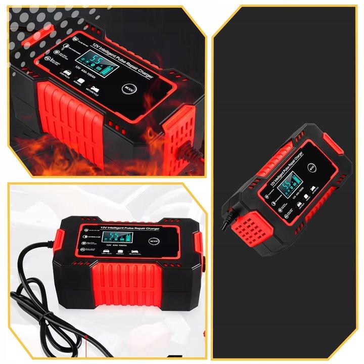 Prostownik Automatyczny Samochodowy Ładowarka Akumulatora Smart Lcd 12V