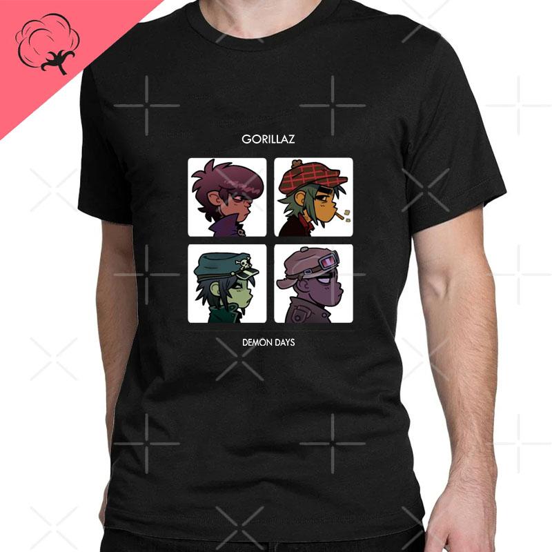 2026 New Funny Music Band Gorillaz Demon Days Casual TShirts Boy Crazy Tees Round Collar Short Sleeve T Shirts Clothing T Shirt