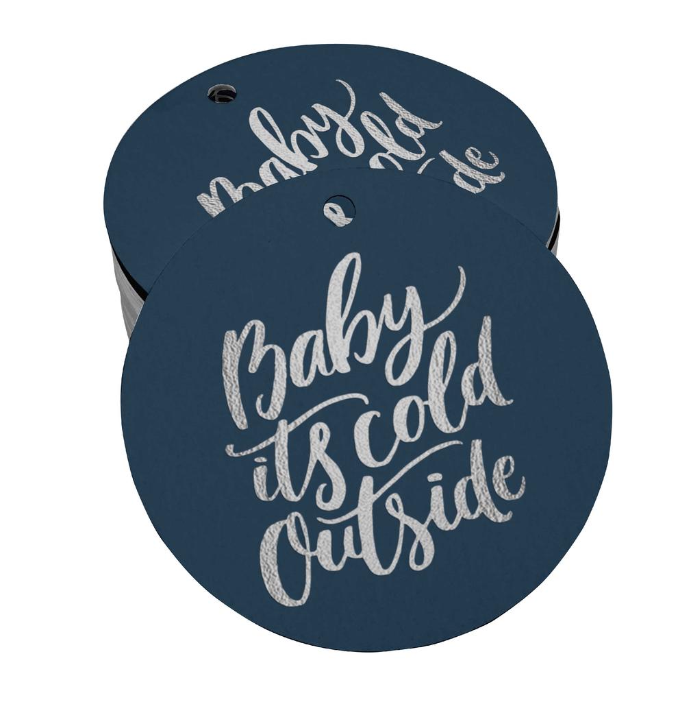 Inkdotpot Real Gold Foil Baby It's Cold Outside Baby Shower Tags Favor Hang Paper Tags 100