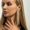 Silver Tassel Long  Earring Shiny Gold Chain Drop Earrings Elegant Sequin Earrings  Girls