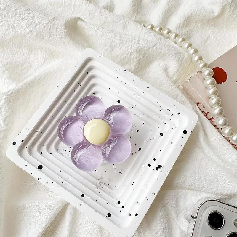 3D Niedlicher transparenter Blumenbogen-Fingerring-Griptok-Telefonhalter für iPhone-Stützbuchse Pocket Grip Tok-Ständerhalterung