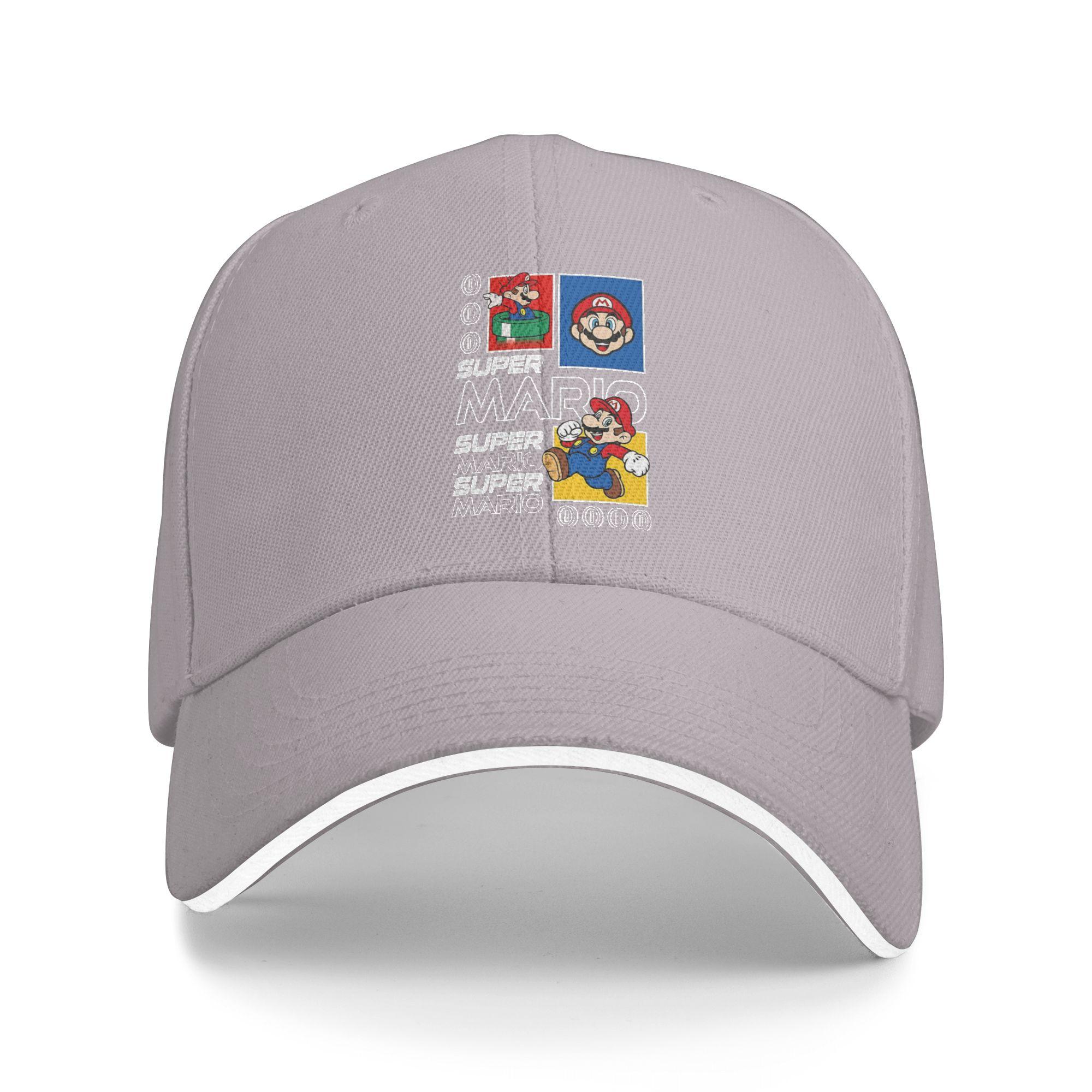 

Super Marios Coins Baseball Caps Hip Hop Sandwich Hat Unisex Style Adjustable Headwear Outdoor One Size серый