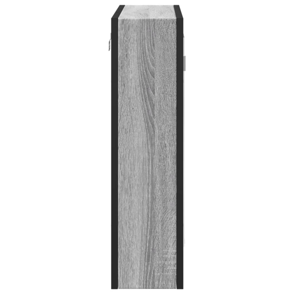 Vidaxl Bathroom Cabinet with Mirror, Grey Sonoma Oak, 60X16X60 Cm