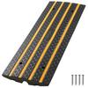 VEVOR Car Driveway Rubber Curb Ramp, 15 Tons Load Capacity, 66 Mm Rise Curbside Bridge Ramp with Yellow Reflective Strips, Suitable for Loading Dock