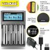 LiitoKala Lii-CH4 Smart-Ladegerät für 18650/21700/26650/AA/AAA/Ni-MH/Li-ion, 1,2V/1,5V 4-Schacht Schnellladung, USB-C, Automatische Erkennung
