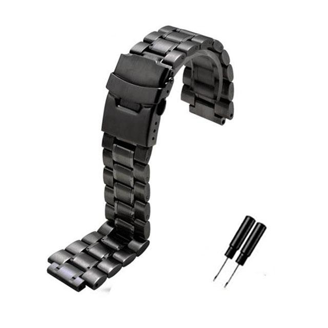 24*16mm Lug End Stainless Steel Watchband for Casio G-SHOCK GST-B200 GST-B200D Series Watches Men's Strap Silver Black Bracelet