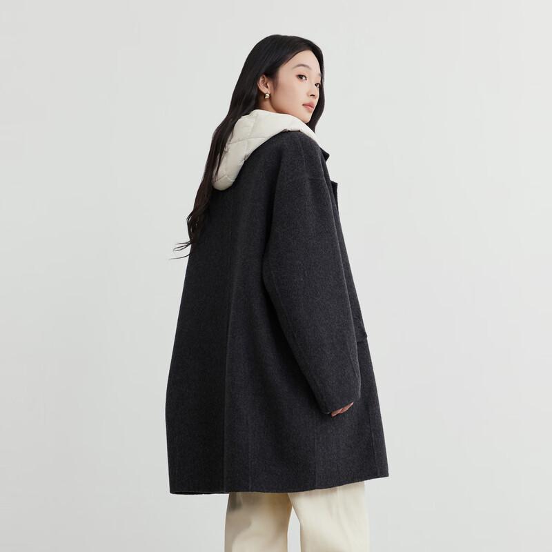 Elva' Island Women's Winter Mid-Length Wool Double-Faced Coat
