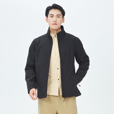 Classic Stand-up Collar Soft Shell Clothes Men's Windproof and Warm Outdoor Clothes Waterproof Jacket Single-layer Work Clothes